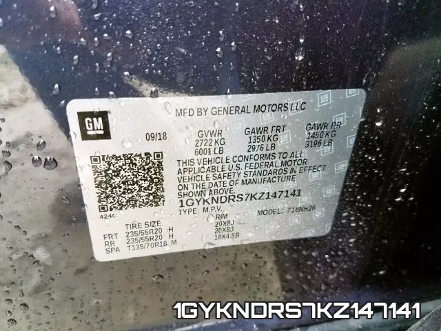 1GYKNDRS7KZ147141 фото 2