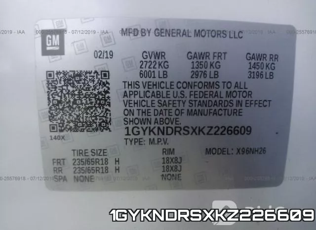 1GYKNDRSXKZ226609 фото 10
