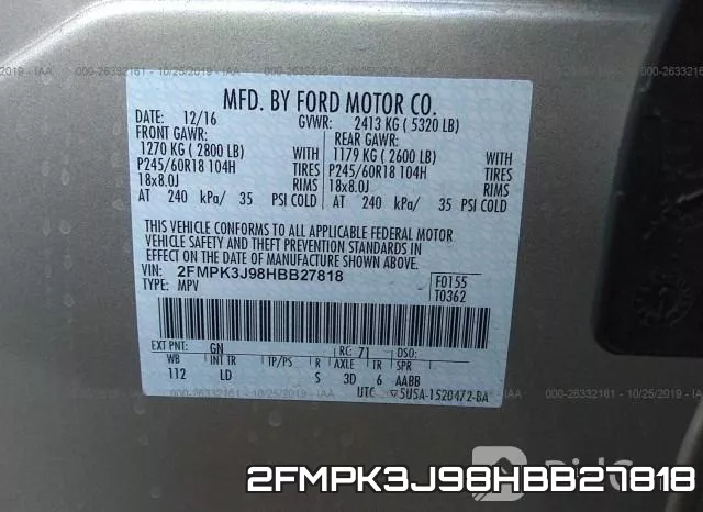 2FMPK3J98HBB27818 фото 9