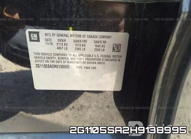 2G1105SA2H9138995 фото 10