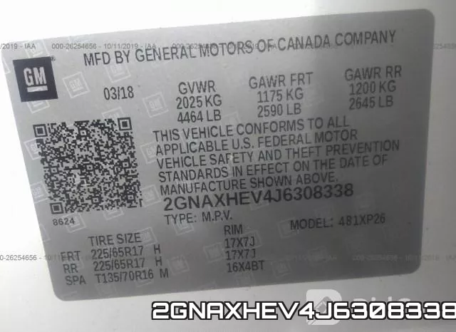 2GNAXHEV4J6308338 фото 10