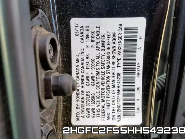 2HGFC2F55HH543238 фото 2
