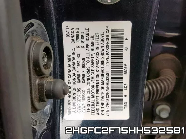 2HGFC2F75HH532581 фото 2