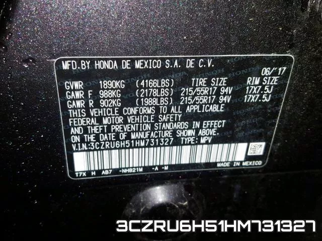 3CZRU6H51HM731327 фото 2
