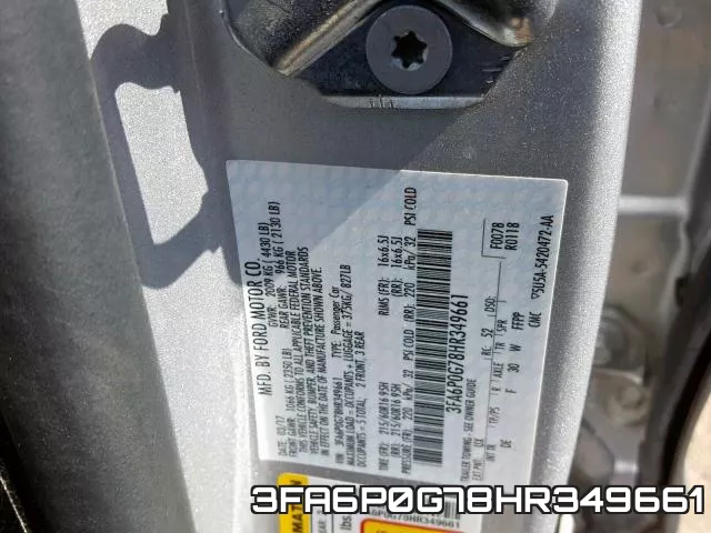 3FA6P0G78HR349661 фото 2