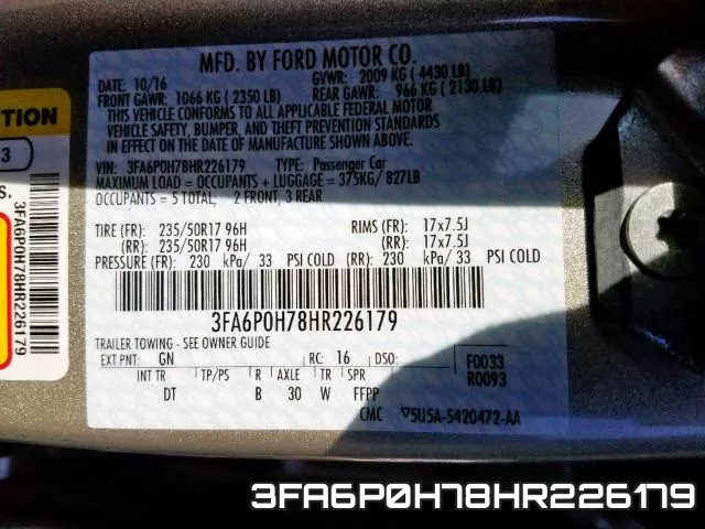 3FA6P0H78HR226179 фото 2