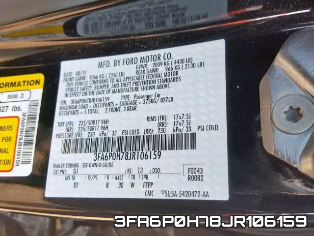 3FA6P0H78JR106159 фото 2