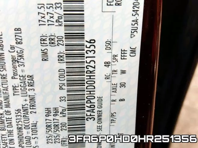 3FA6P0HD0HR251356 фото 2