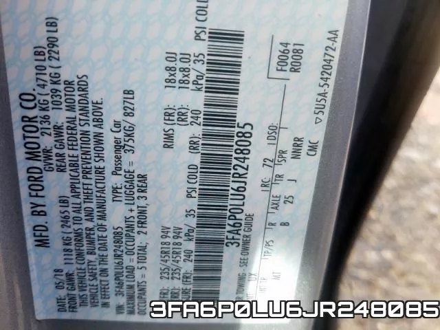 3FA6P0LU6JR248085 фото 2