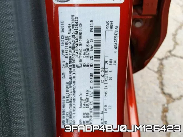 3FADP4BJ0JM126423 фото 2