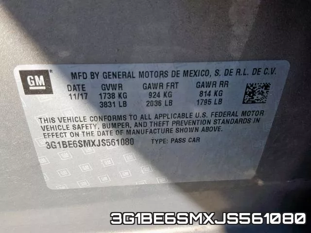 3G1BE6SMXJS561080 фото 2