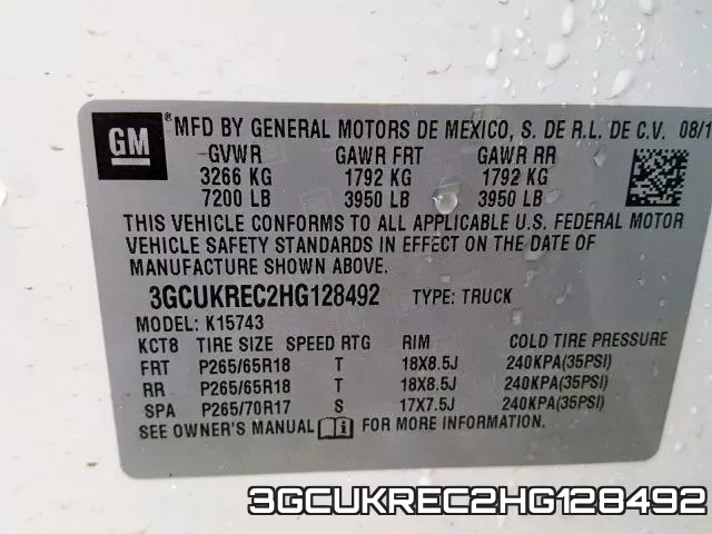 3GCUKREC2HG128492 фото 2