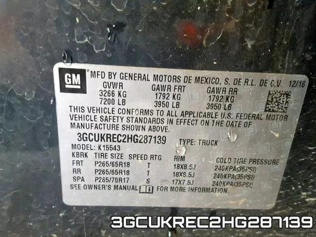 3GCUKREC2HG287139 фото 2