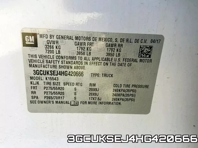 3GCUKSEJ4HG420666 фото 2