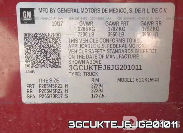 3GCUKTEJ6JG201011 фото 10