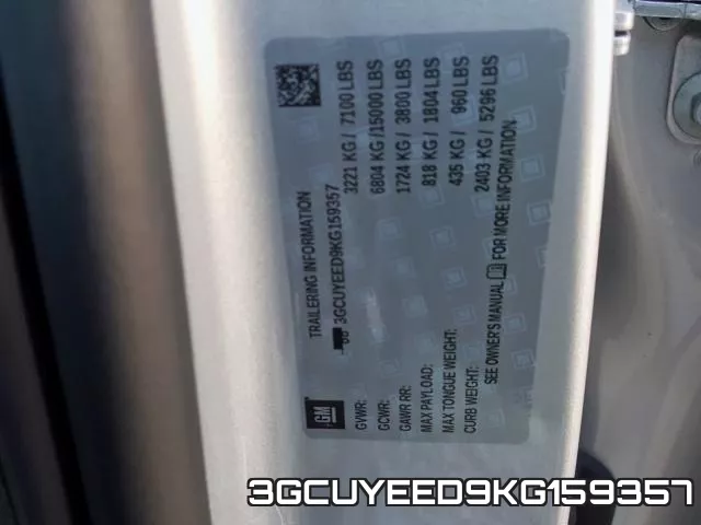 3GCUYEED9KG159357 фото 2