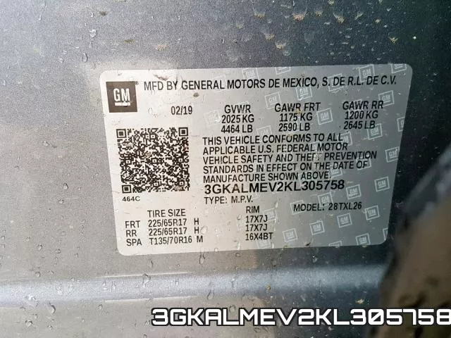 3GKALMEV2KL305758 фото 2