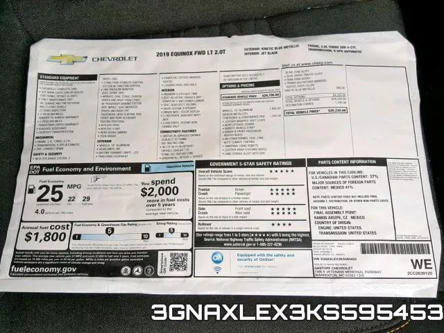 3GNAXLEX3KS595453 фото 9