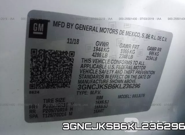 3GNCJKSB6KL236296 фото 10