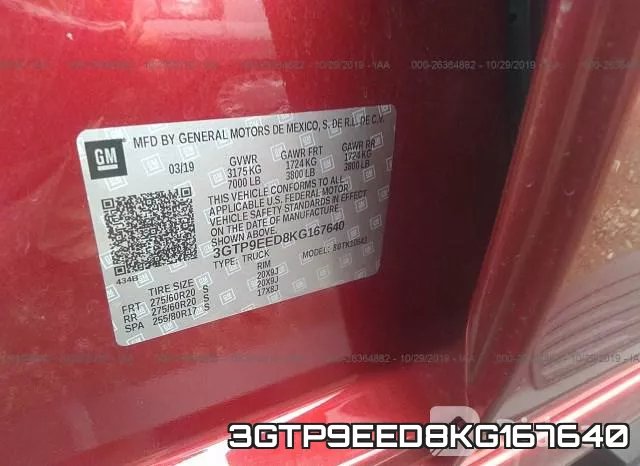 3GTP9EED8KG167640 фото 10