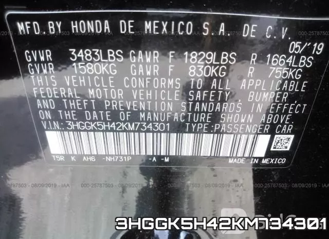 3HGGK5H42KM734301 фото 10