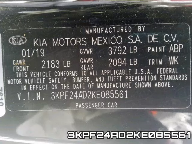 3KPF24AD2KE085561 фото 2