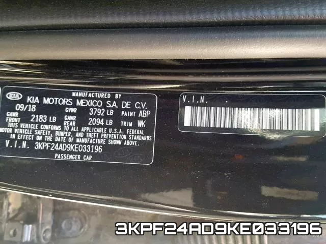 3KPF24AD9KE033196 фото 2