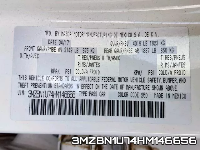 3MZBN1U74HM146656 фото 2
