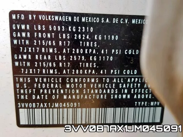 3VV0B7AX1JM045091 фото 2