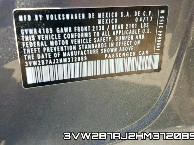 3VW2B7AJ2HM372089 фото 2