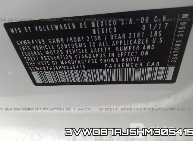 3VWDB7AJ5HM305415 фото 10