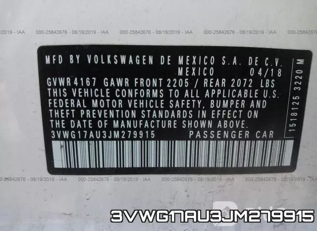 3VWG17AU3JM279915 фото 10