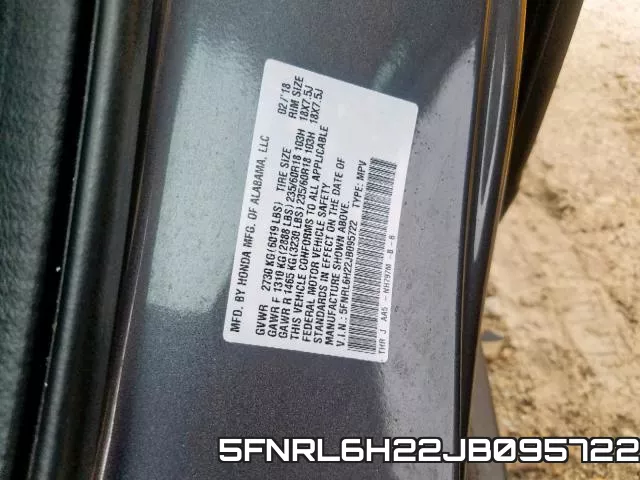 5FNRL6H22JB095722 фото 2