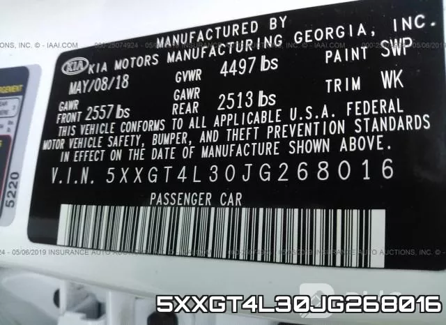 5XXGT4L30JG268016 фото 10