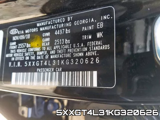 5XXGT4L31KG320626 фото 2