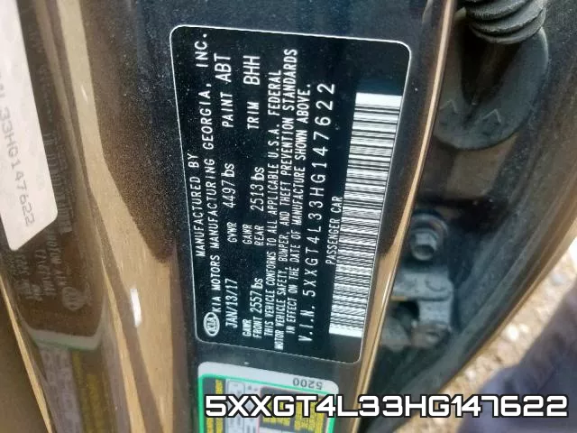 5XXGT4L33HG147622 фото 2