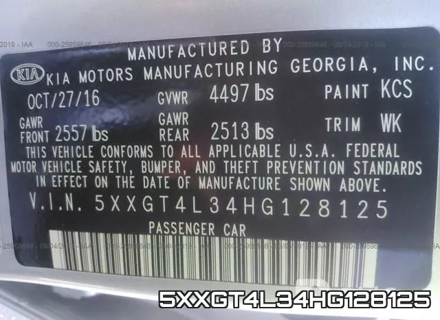 5XXGT4L34HG128125 фото 10