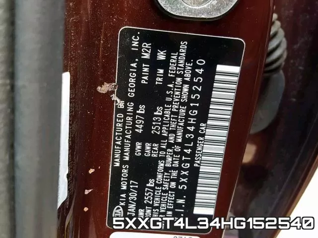 5XXGT4L34HG152540 фото 2