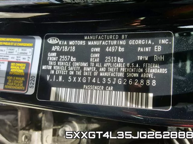 5XXGT4L35JG262888 фото 2