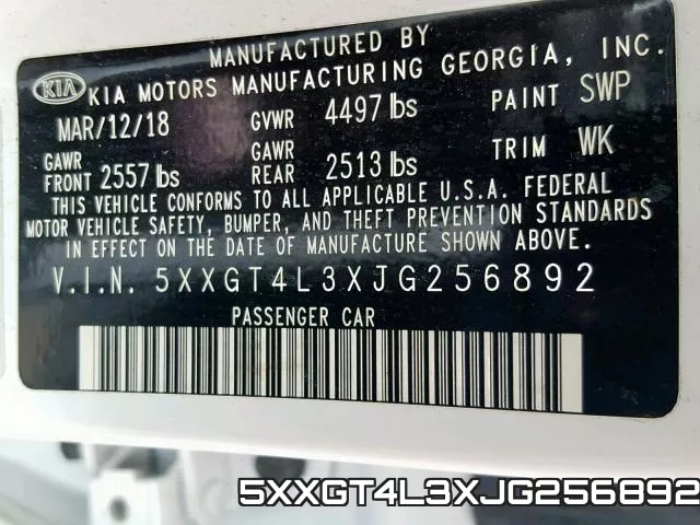 5XXGT4L3XJG256892 фото 2