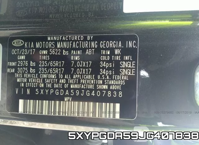 5XYPGDA59JG407838 фото 10