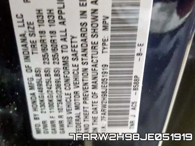 7FARW2H98JE051919 фото 2