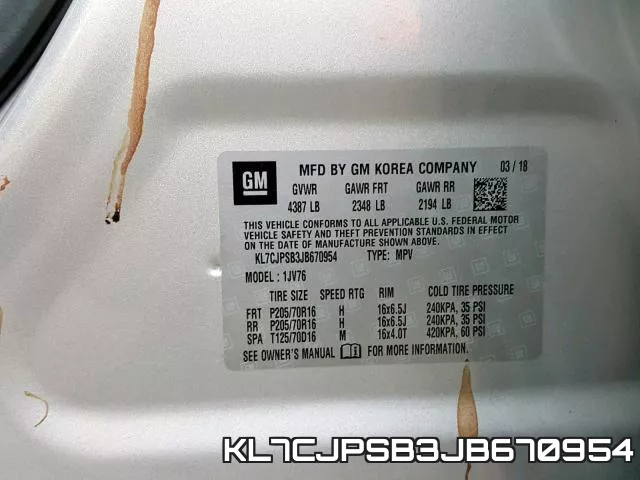 KL7CJPSB3JB670954 фото 2