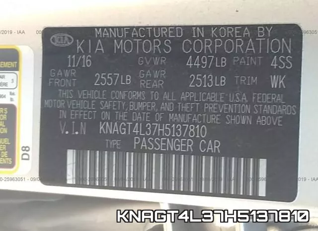 KNAGT4L37H5137810 фото 10