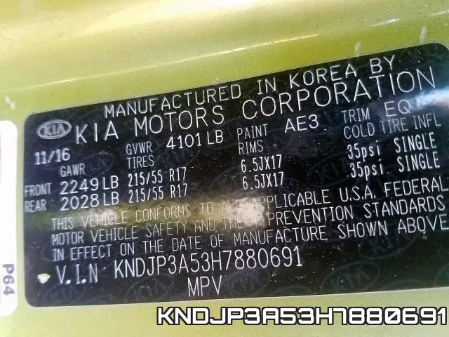KNDJP3A53H7880691 фото 2