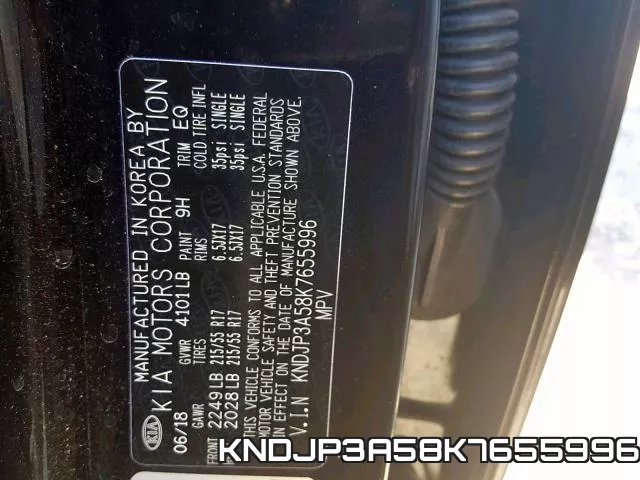 KNDJP3A58K7655996 фото 2
