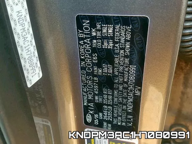 KNDPM3AC1H7080991 фото 2