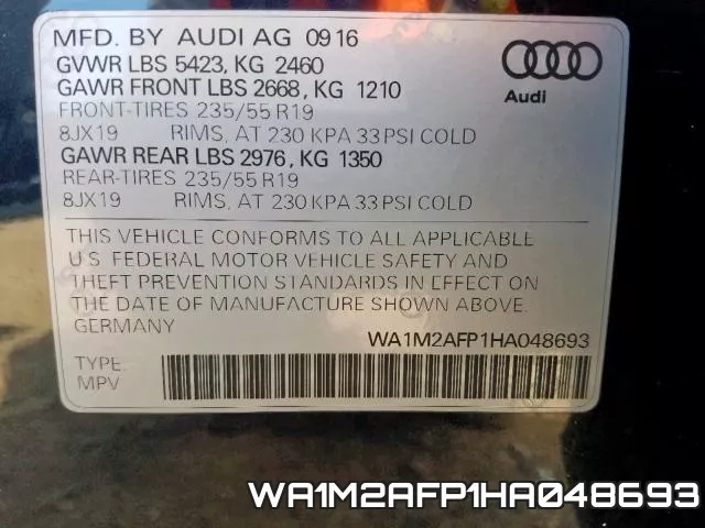 WA1M2AFP1HA048693 фото 2