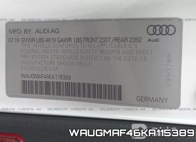 WAUGMAF46KA115389 фото 10