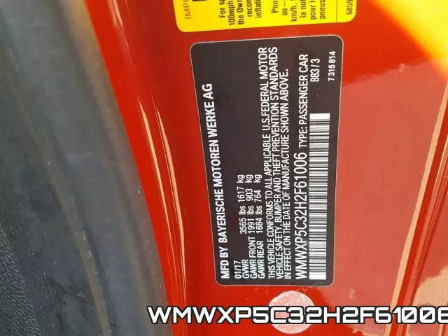 WMWXP5C32H2F61006 фото 2